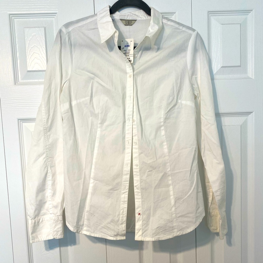 Guess white womens shirt size M